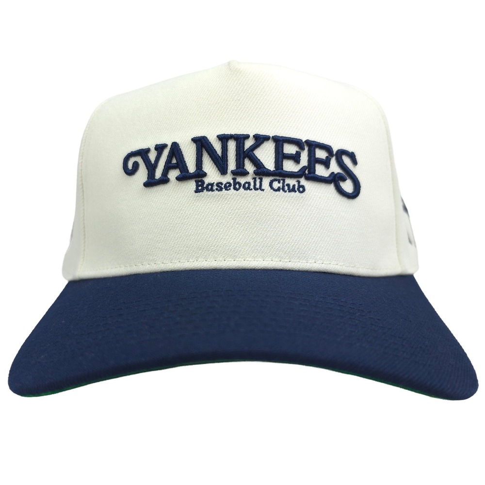 NY Yankees Mitchell & Ness MLB Pro Fit Snapback Hat Cap 3D Logo Cream Navy New
